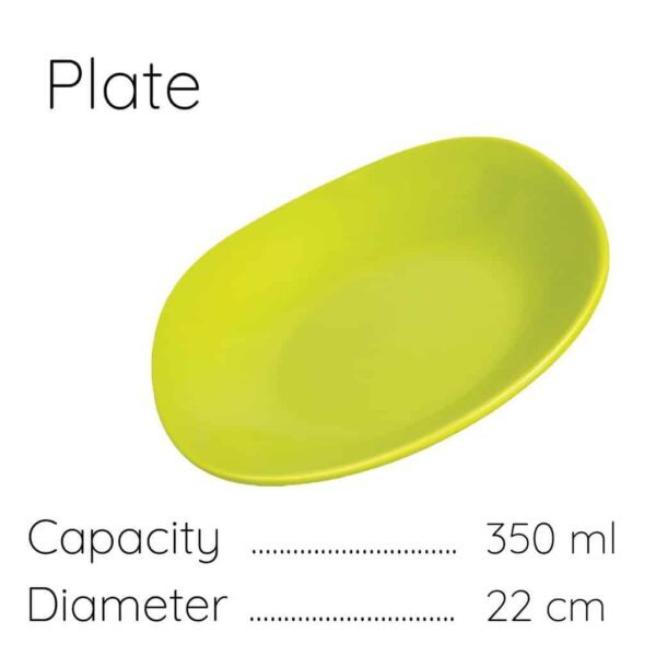Deep Plate, Square, 22 cm, Glossy Green
