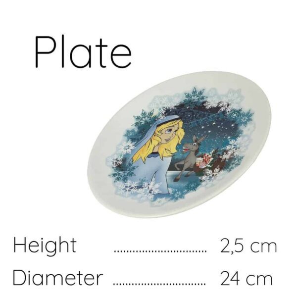 Dinner Plate, Round, 24 cm, Glossy White and Blue "Princess"