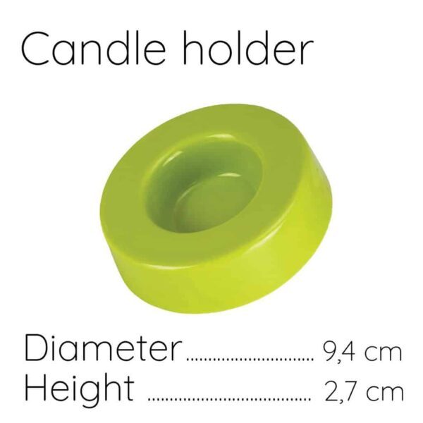 Candle holder, Round, 9 cm, Glossy Green