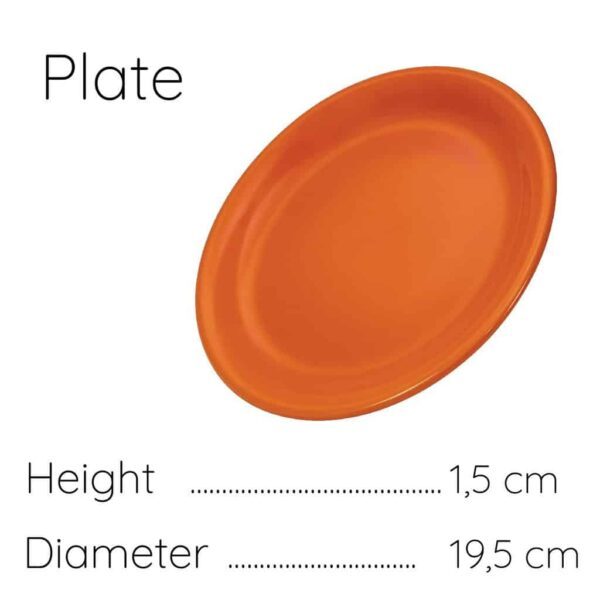 Dessert Plate, Round, 20 cm, Glossy Orange