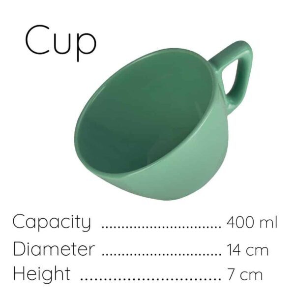 Cup, Square, 400 ml, Glossy Mint Green