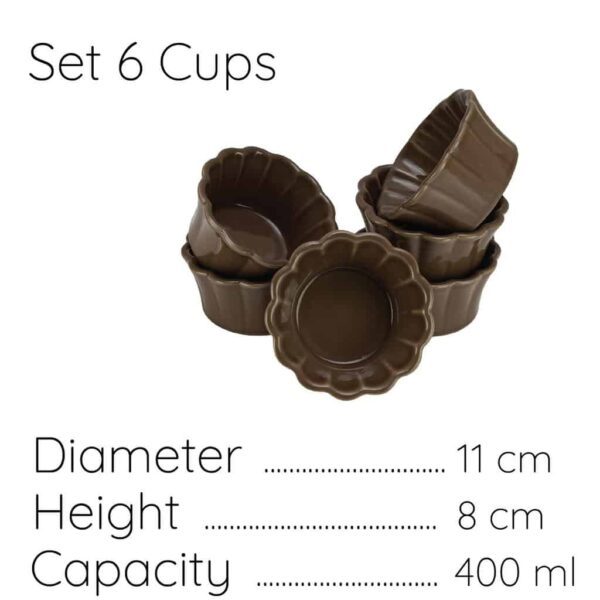 Heat-resistant tray Muffin, Round, 11 x 8 cm, Glossy Brown