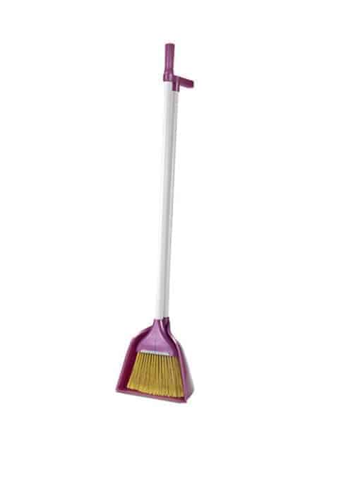 Set Tall Broom and Dustpan with stick, Purple