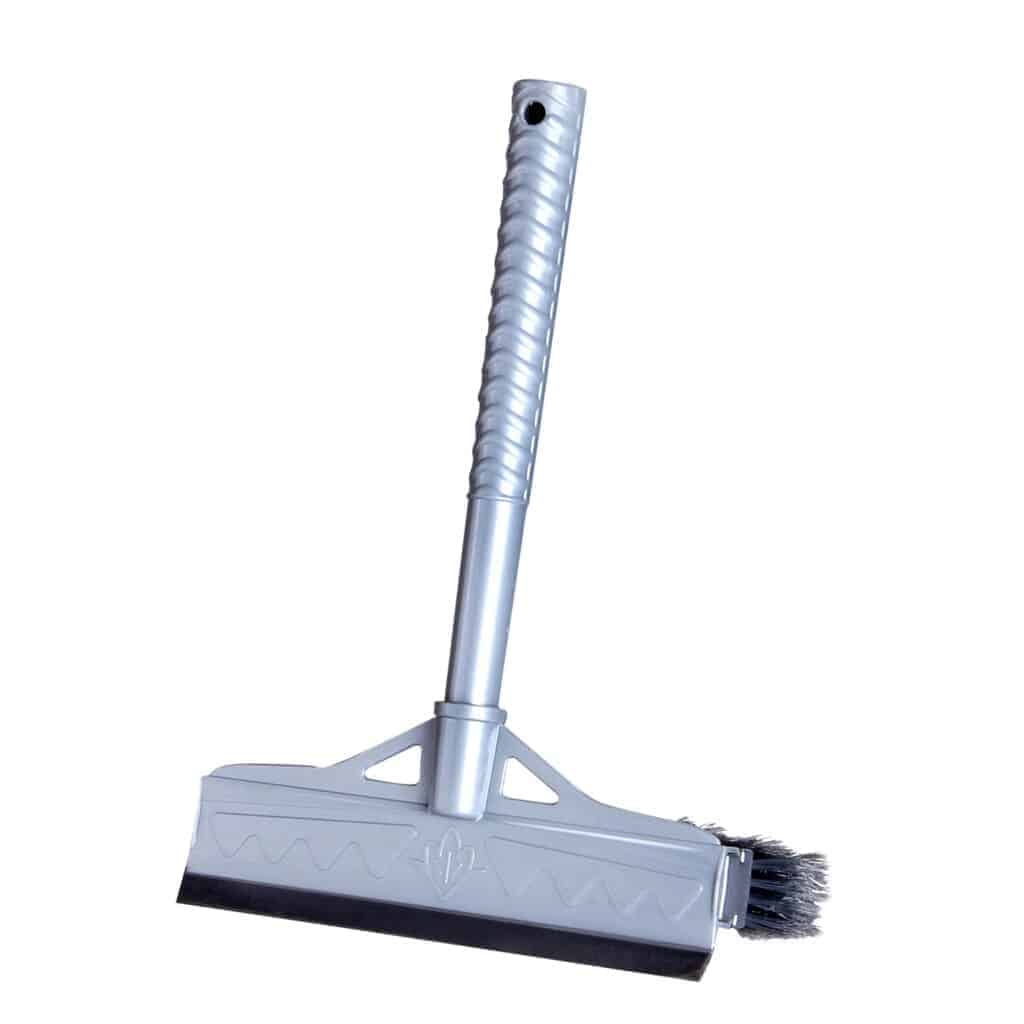 Window squeegee with brush and handle, 24 cm, Grey