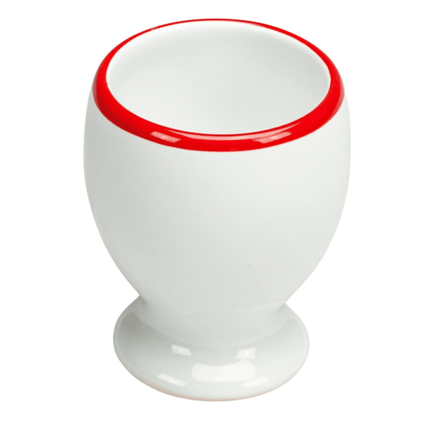 Suport pentru ouă cu model, Cesiro, înălțime 6 cm, alb/roșu