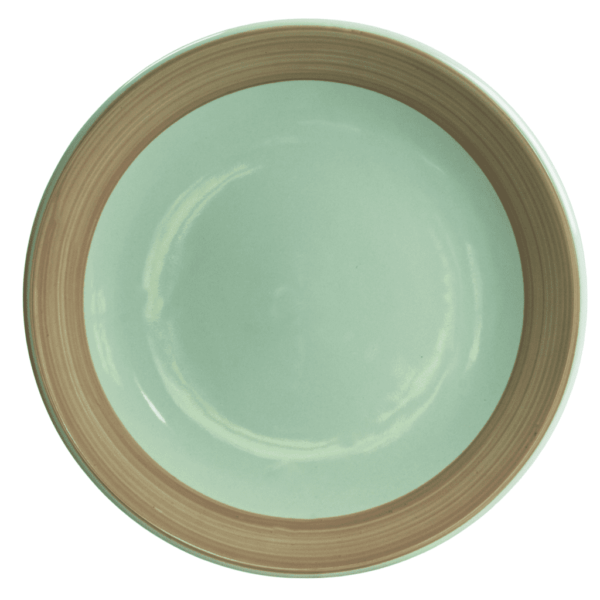 Dinner plate, Cesiro, Ø 26 cm, Mint Green with Brown Ribbon decoration