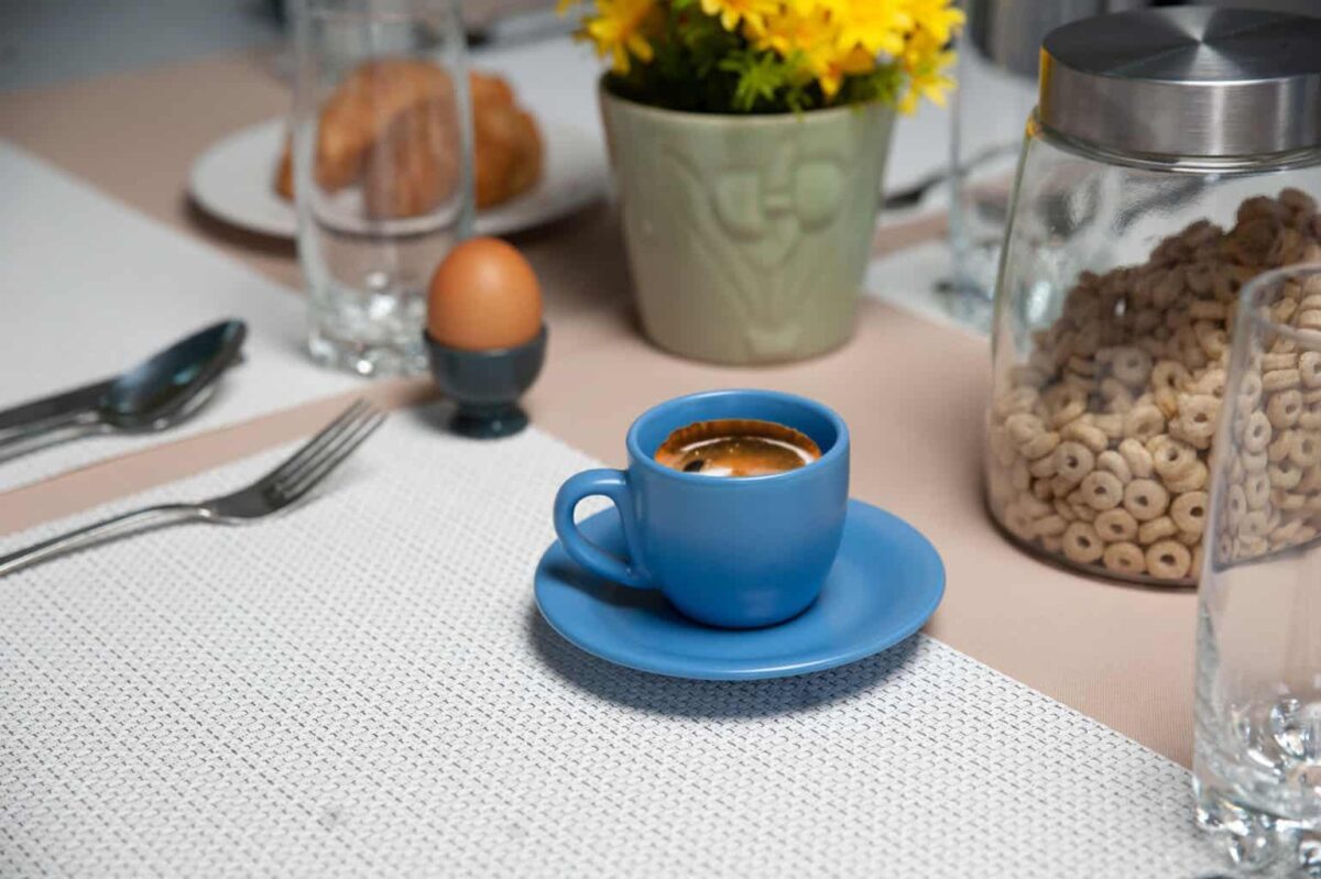 Cup with saucer for espresso, Cesiro, 80 ml, Royal Blue Matte