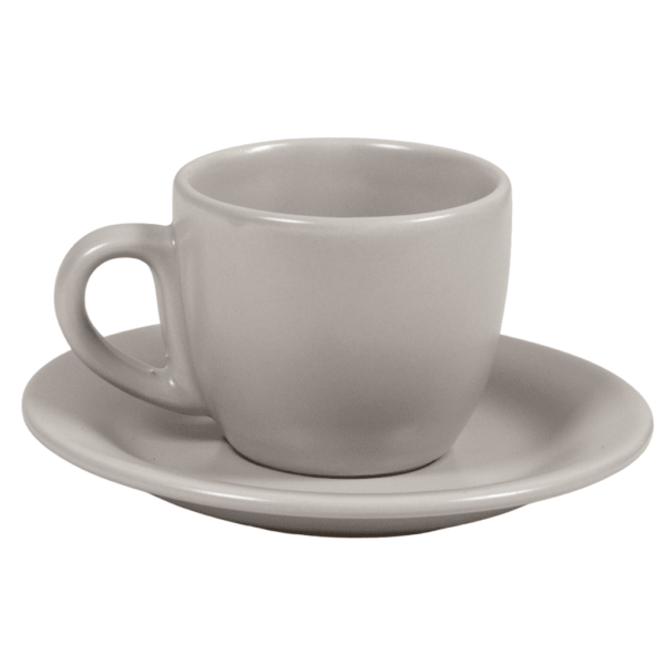 Cup with saucer for espresso, Cesiro, 80 ml, Matte Silver Grey