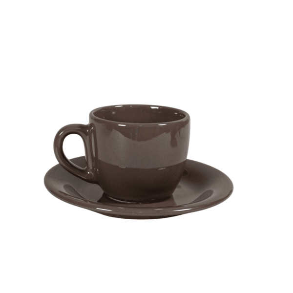 Cup with saucer for espresso, Cesiro, 80 ml, Brown Coffee