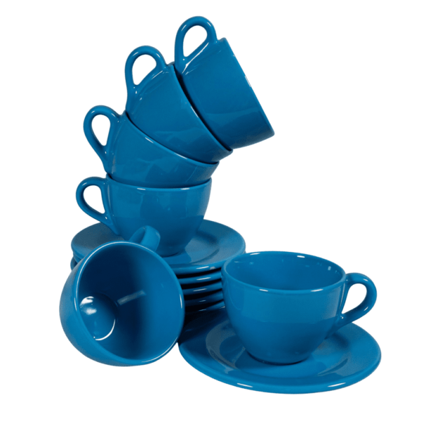 Set of 6 coffee cups and saucers, Cesiro, 160 ml, Royal Blue