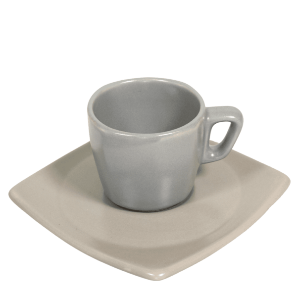 Set of 6 espresso cups and saucers, Cesiro, 80 ml, Matte Silver Grey