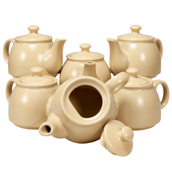 Set of 6 teapots with lid, Cesiro, 500 ml, Cream Ochre Matte