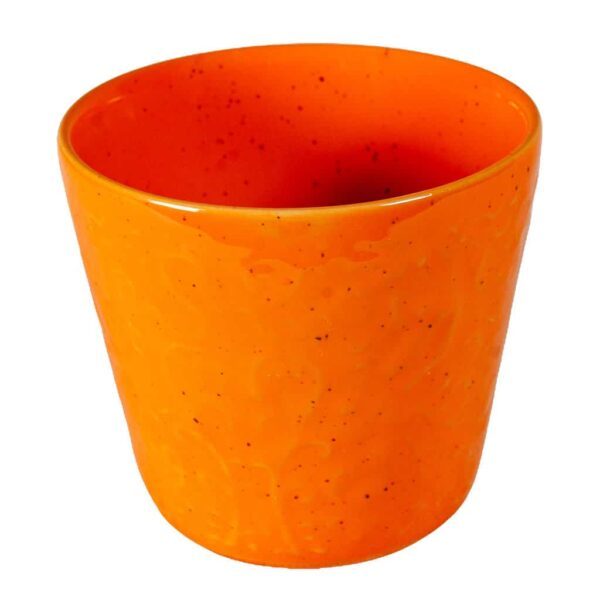 Flower pot, embossed Aztec elements, Cesiro, 10 cm, Pigmented Orange