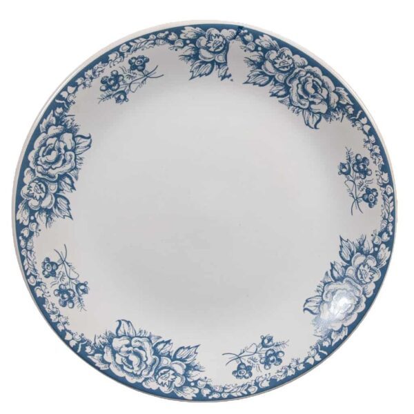 Dessert plate, Cesiro, 19.5 cm, Pure White with blue rose band