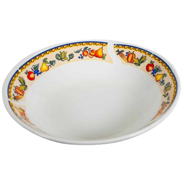 Deep plate, Cesiro, 21 cm, Arctic white with fruit and vegetable strip
