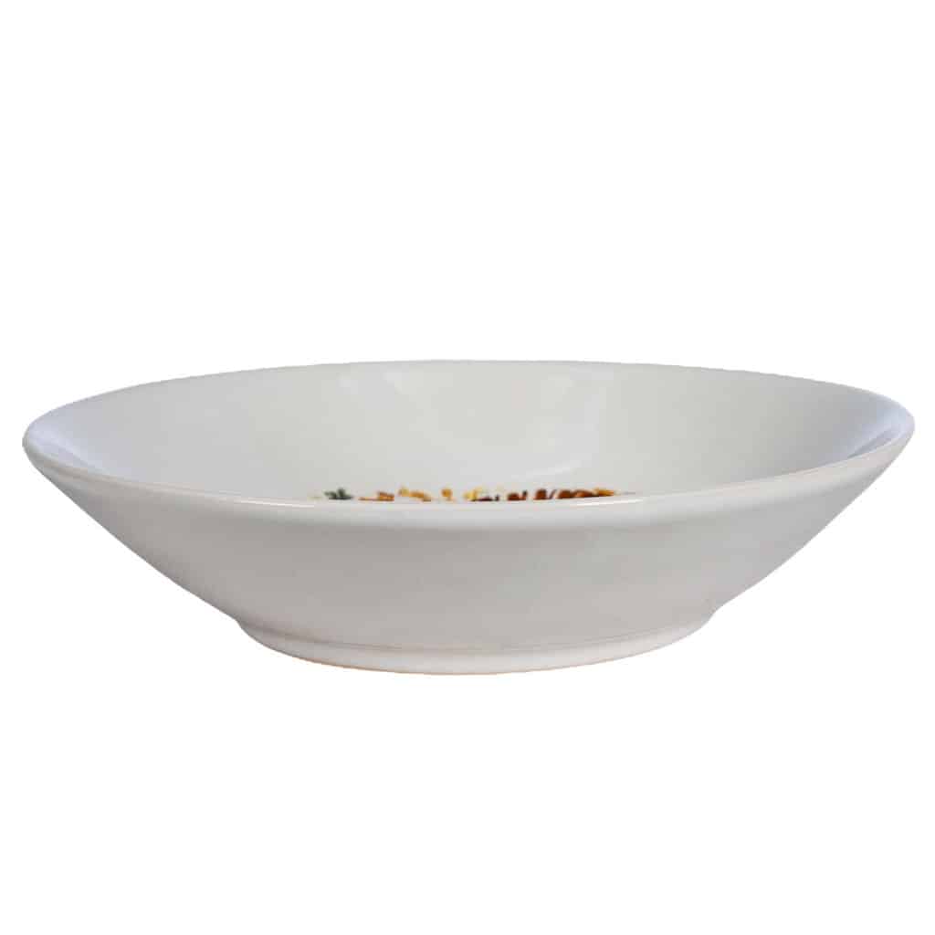 Deep plate, Cesiro, 21 cm, Arctic White with table pizza decoration