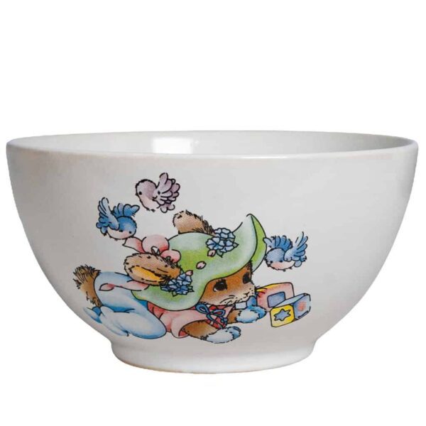 Bowl Cesiro, 600 ml, White, decorated with mouse and cubes