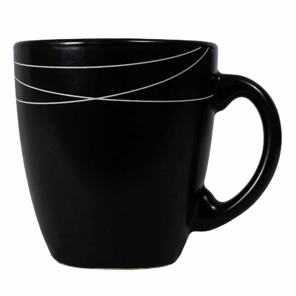 Coffee mug, Cesiro, Deep black with abstract lines 160 ml