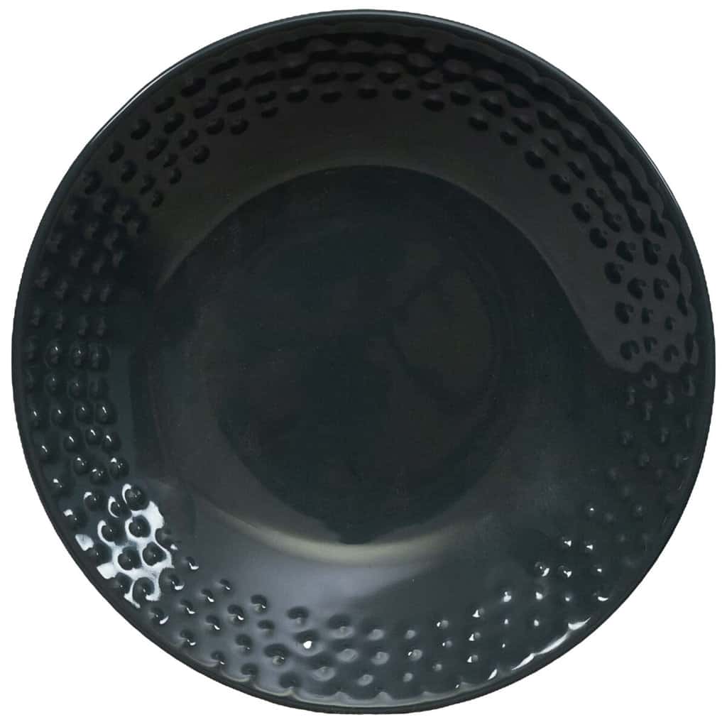 Dinner set for 6 people, Cesiro, Glossy Anthracite Gray, Embossed Dots