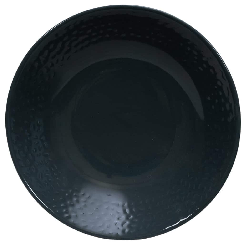 Dinner set for 6 people, Cesiro, Glossy Anthracite Gray, Embossed Lines