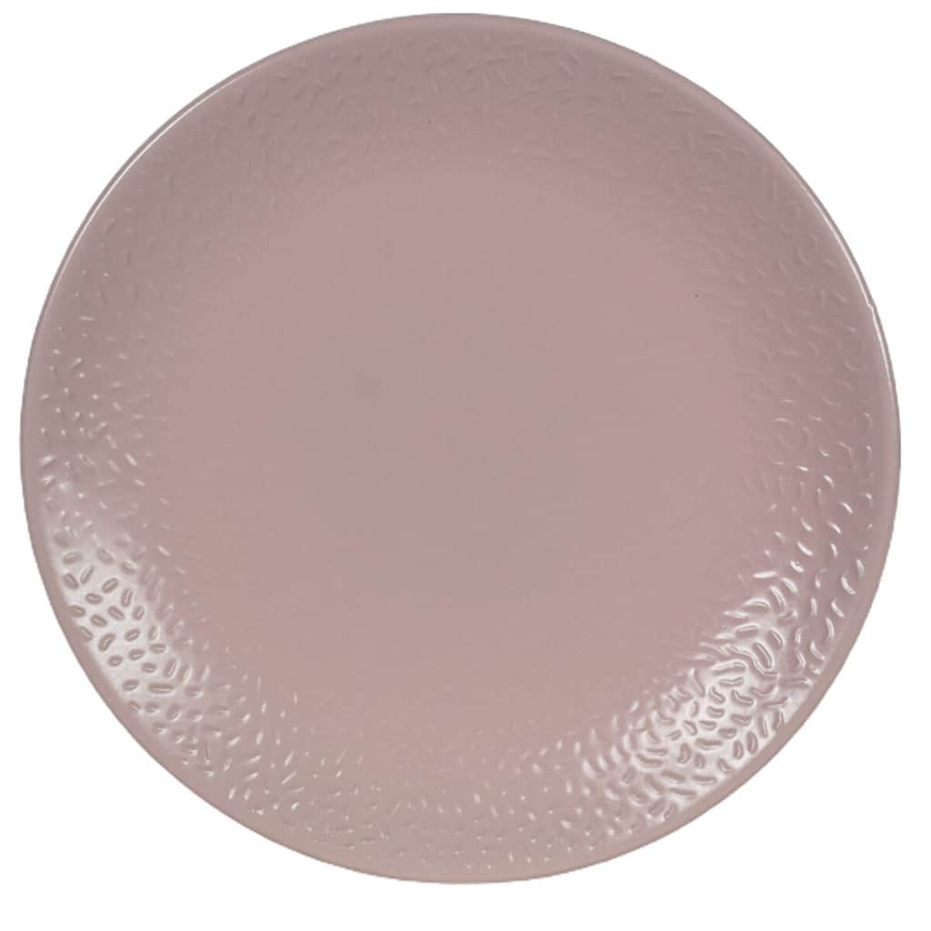 Dinner set for 6 people, Cesiro, Matte Pink, Embossed dashes