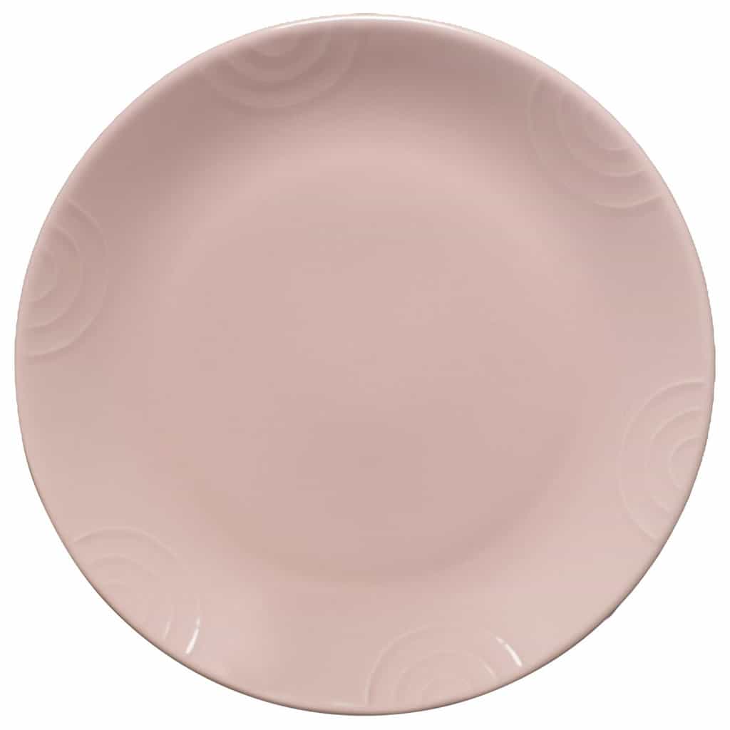 Dinner set for 6 people, Cesiro, Glossy Pink, Embossed Semicircles
