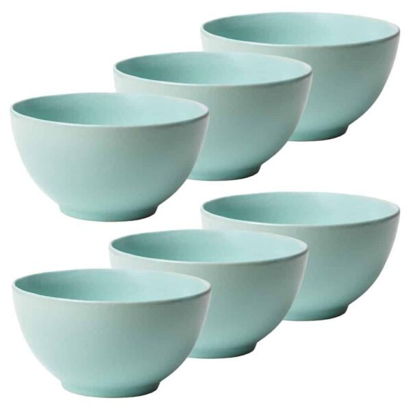 Set of 6 bowls, Cesiro, 600 ml, Mint Green Matt
