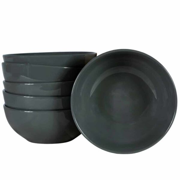 Set of 6 bowls, Cesiro, 400 ml, Iron grey