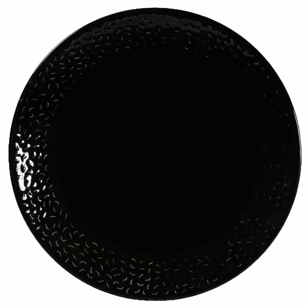 Dinner set for 6 people, Cesiro, Glossy Black, Embossed small dashes