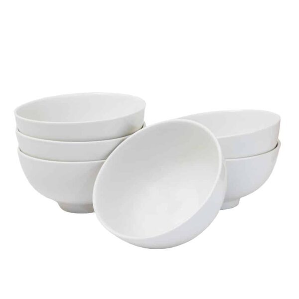 Set of 6 Cesiro bowls, 190 ml, Porcelain, White
