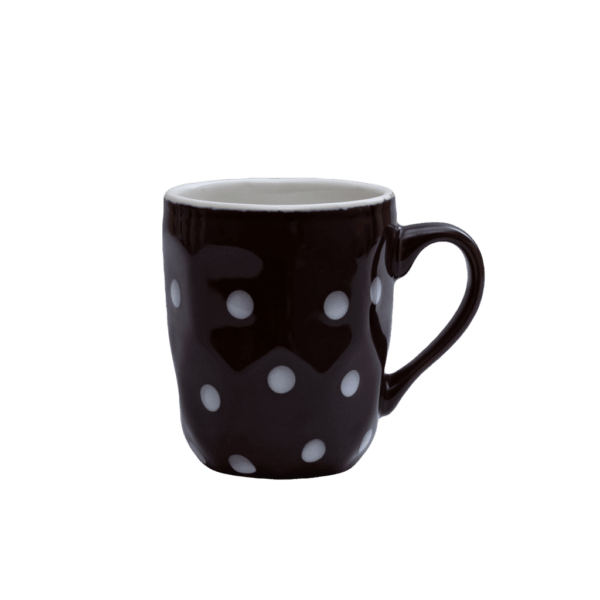 Set of 4 cups, Cesiro, 180 ml, Brown with white dots
