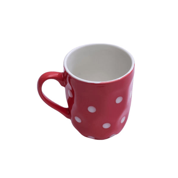 Set of 4 cups, Cesiro, 180 ml, Red with white dots