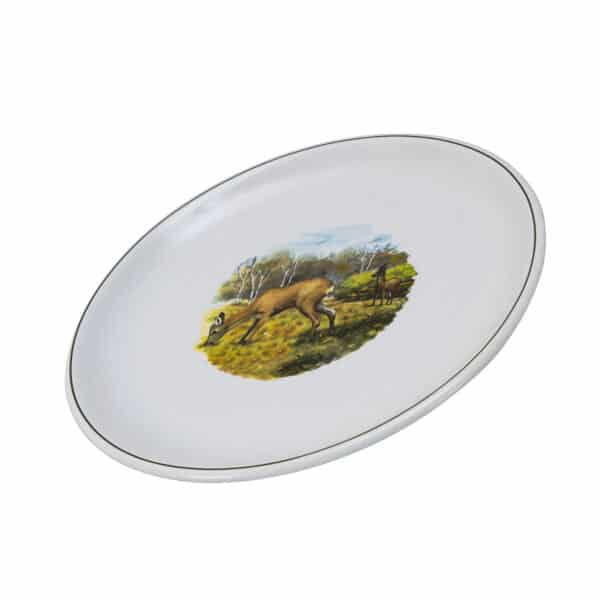 Platter, Cesiro, 28 cm, White with deer decoration
