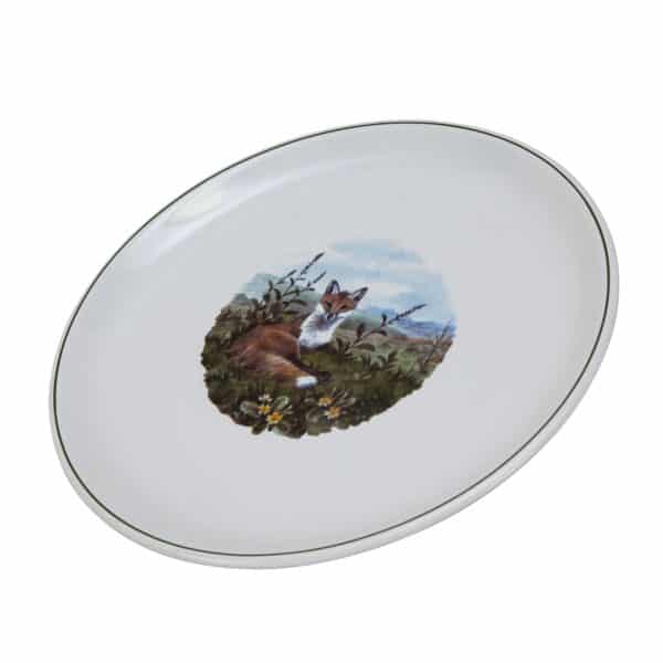 Platter, Cesiro, 28 cm, White with fox decoration