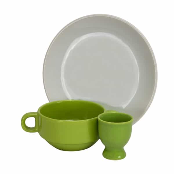 Set Breakfast for one person, Cesiro, 3 pieces, White/Green