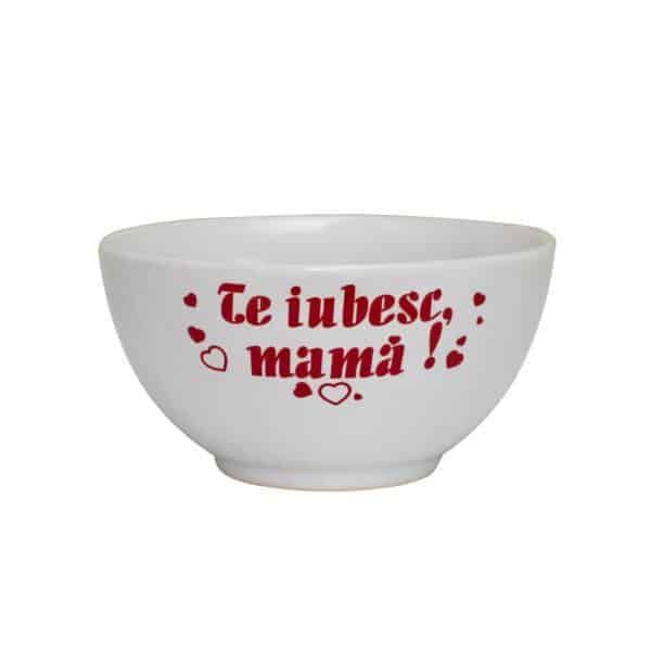 Set of 6 bowls, Cesiro, 500 ml, White with message I Love You Mom