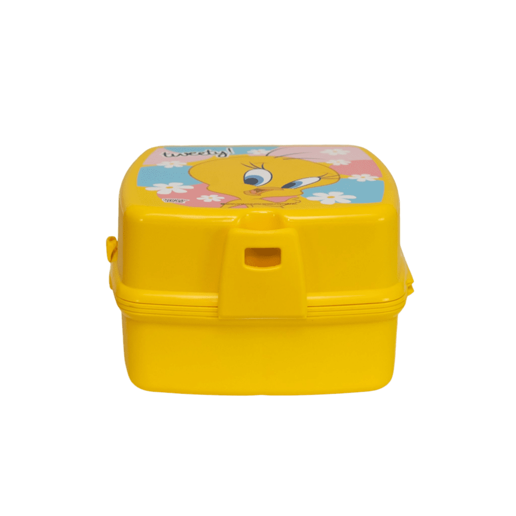 Food box, Cesiro, 3 compartments, Yellow with Tweety