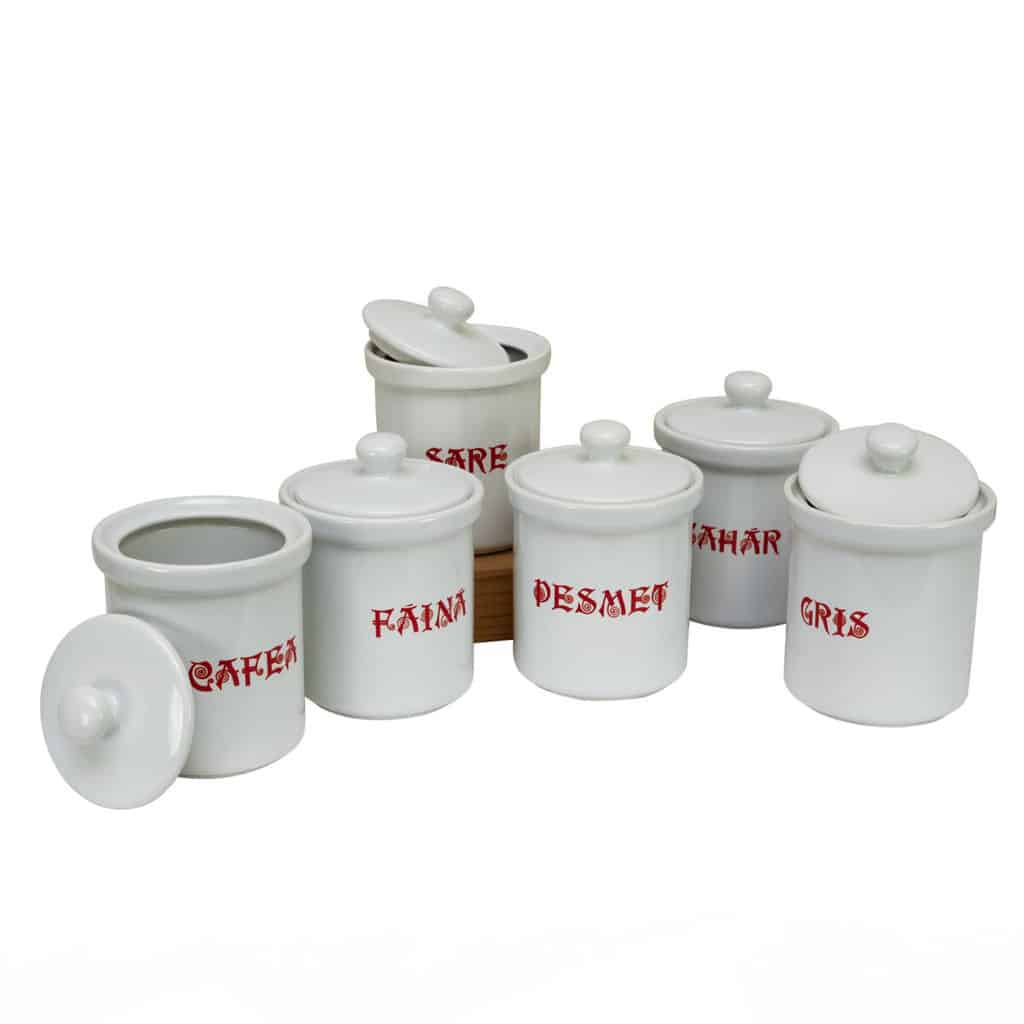 Set of 6 containers, Cesiro, 600 g, white